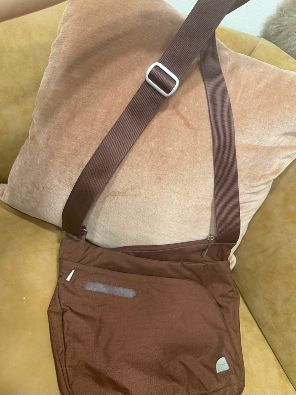 Overland equipment Classic Brown Crossbody Shoulder Bag with Adjustable Strap